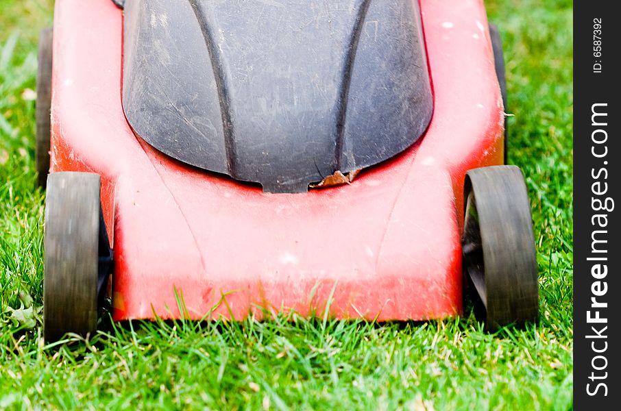 A Lawnmower on green grass