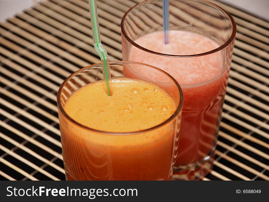 Carrots & grapefruit fresh, natural useful juice
