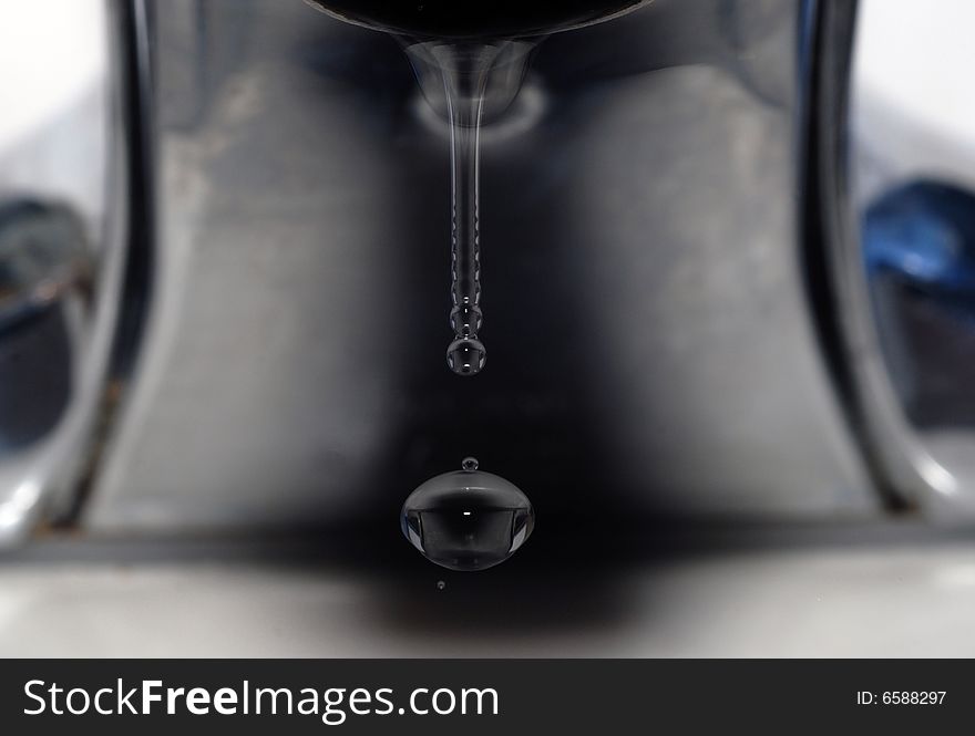 Close up of Water drops under flash light