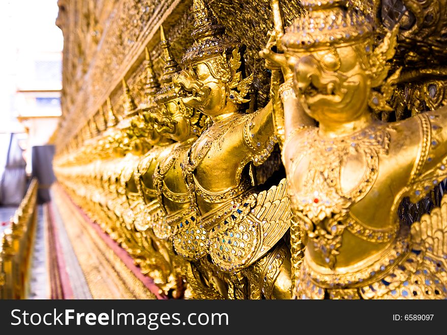 Golden budda statue in grand palace of bangkok