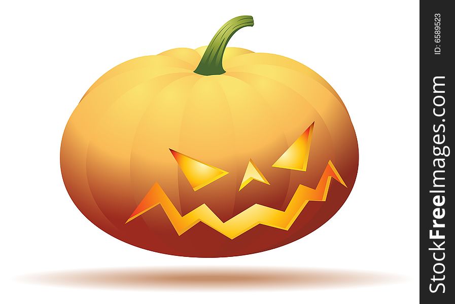 Halloween pumpkin - isolated on white. Additional vector format in EPS (v.8).