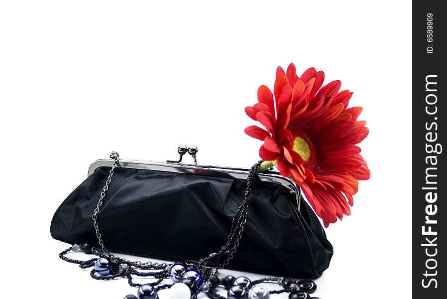 Female accessories isolated on a white background