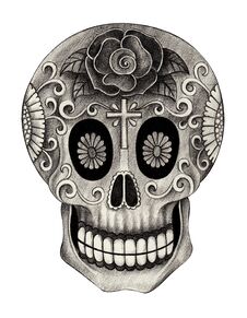 Art Skull Day Of The Dead. Royalty Free Stock Photography