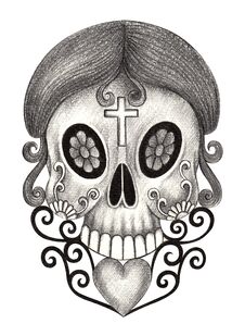 Art Skull Day Of The Dead. Stock Images
