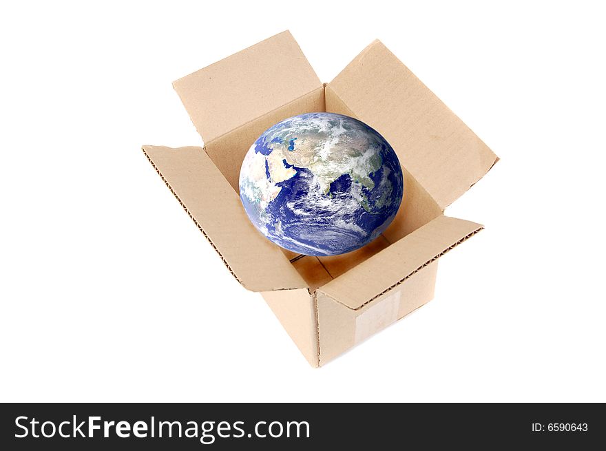 Empty cardboard box isolated on a white background