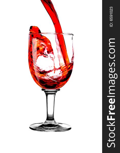 Wine flows in a glass. Wine flows in a glass