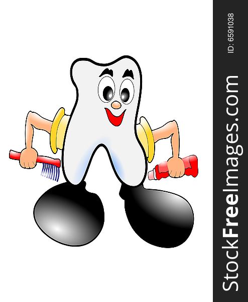 This illustration depicts a happy tooth.