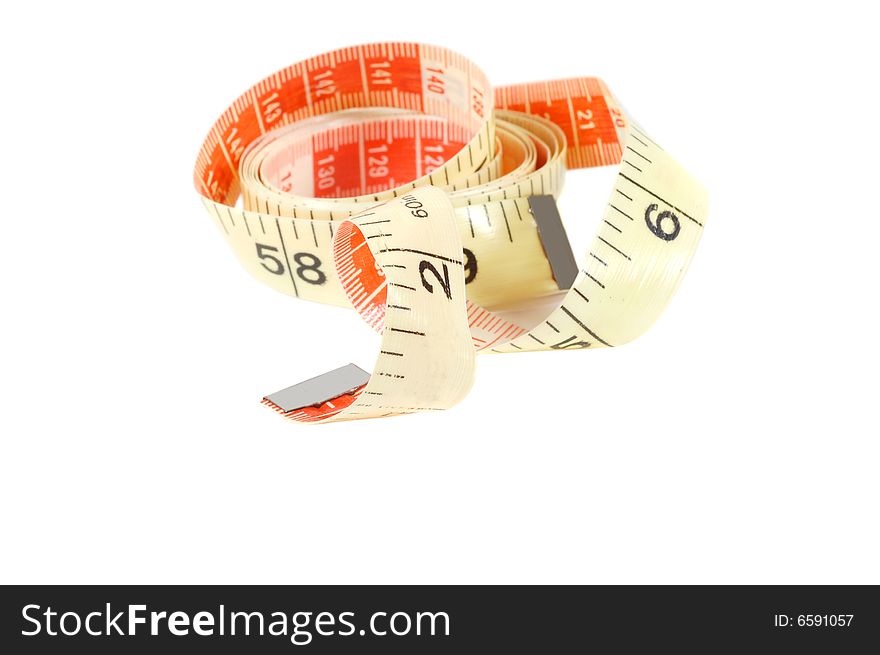 Measuring tape isolated on a white background