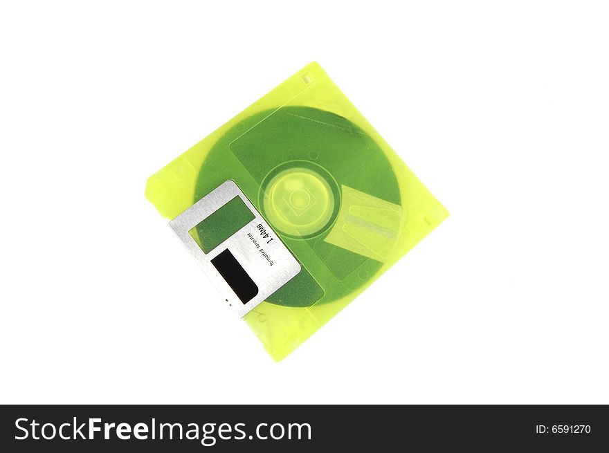 Older diskette isolated on a white background. Older diskette isolated on a white background