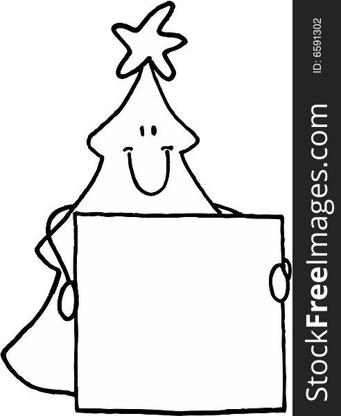 id card clipart black and white tree