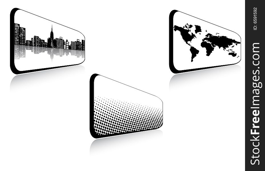 Illustration of stickers- black and white