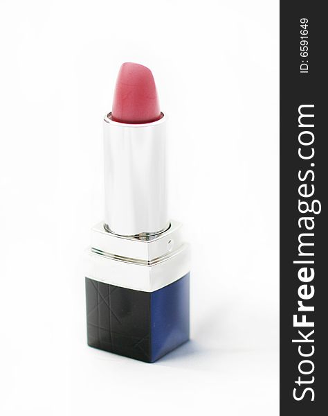 Close-up of a lipstick over white background