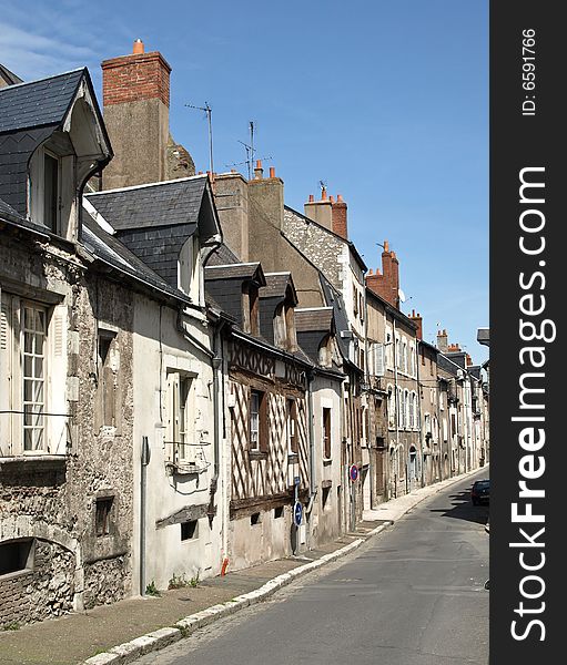 Old Medieval Street In The French Town