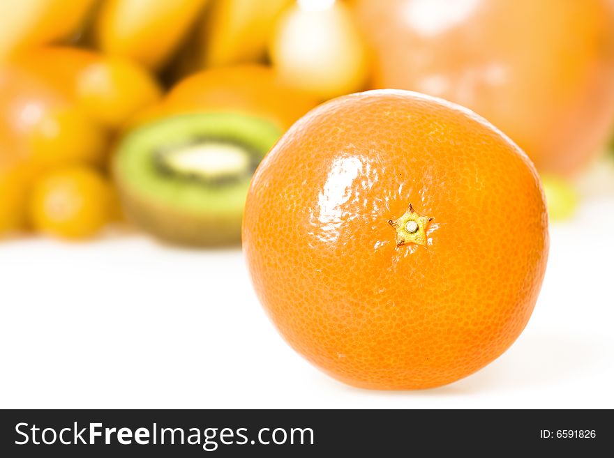 Fresh fruits isolated on white background