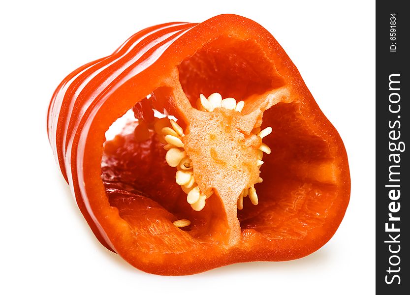 Red pepper isolated on  white