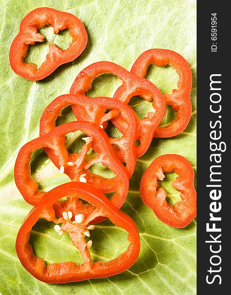 Sliced red pepper