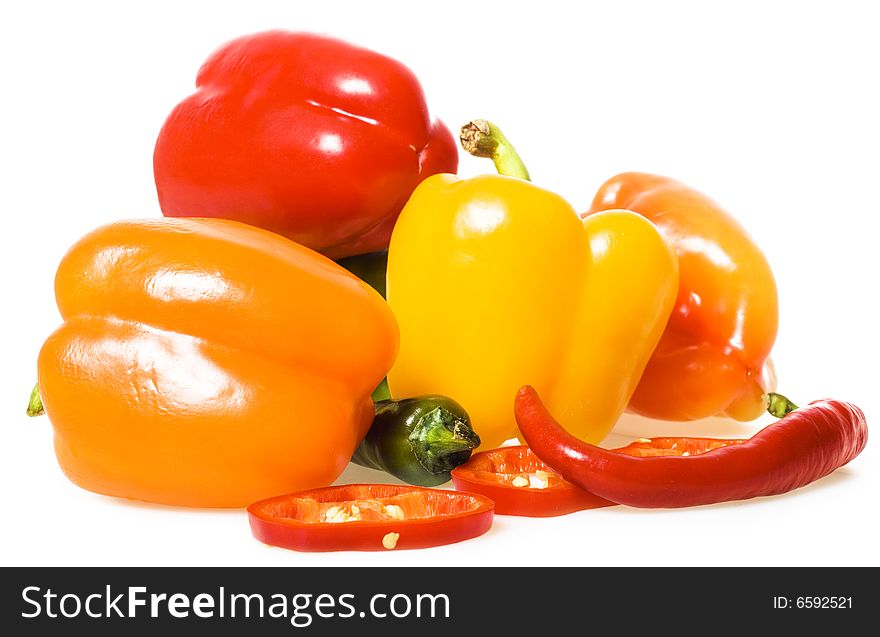 Peppers On White