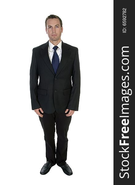 Young attractive businessman posing on an isolated background