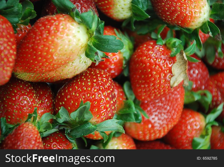 Fresh ripe strawberries engage the senses and beg to be eaten.