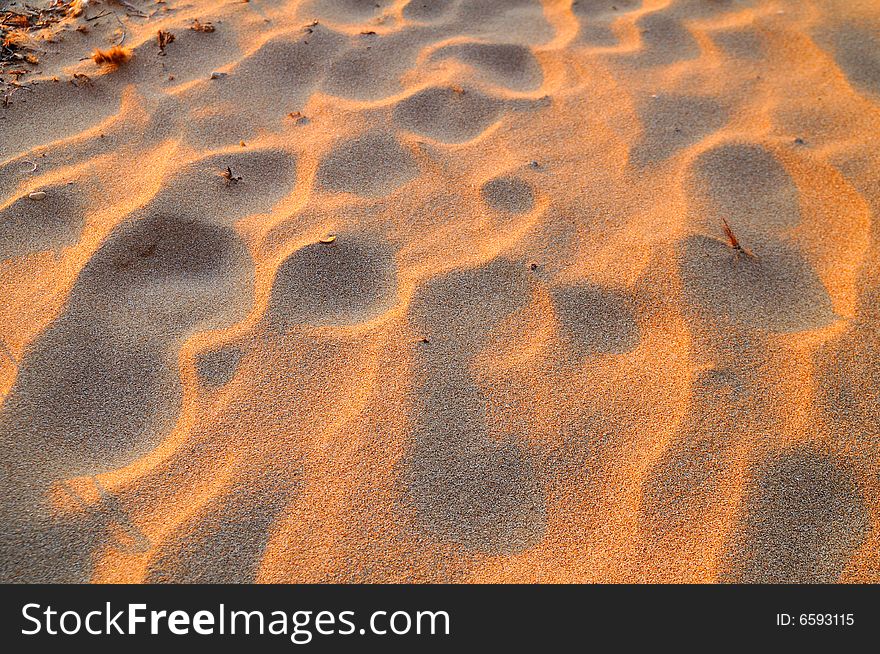 Sand Pattern in a warm sunset. Sand Pattern in a warm sunset