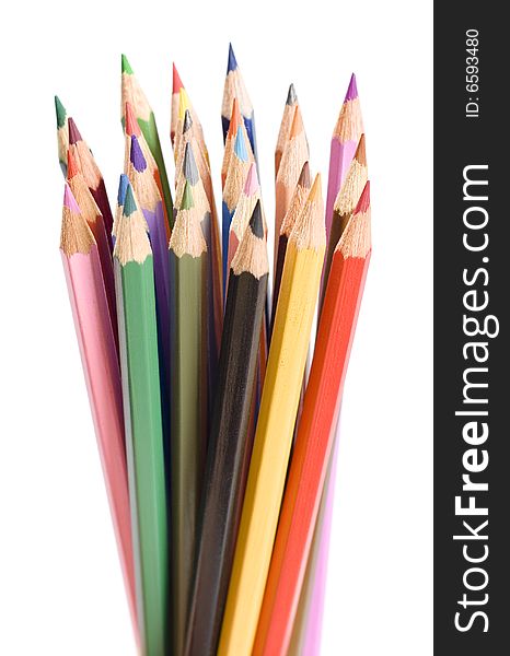 Color pencils isolated on white. Color pencils isolated on white