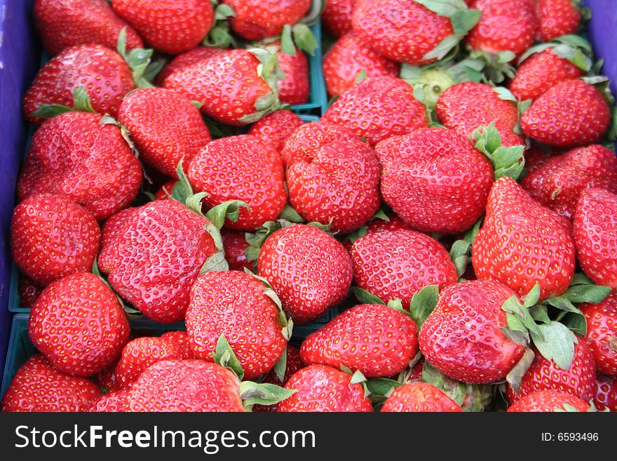 Close up of a group of fresh strawberries. Close up of a group of fresh strawberries