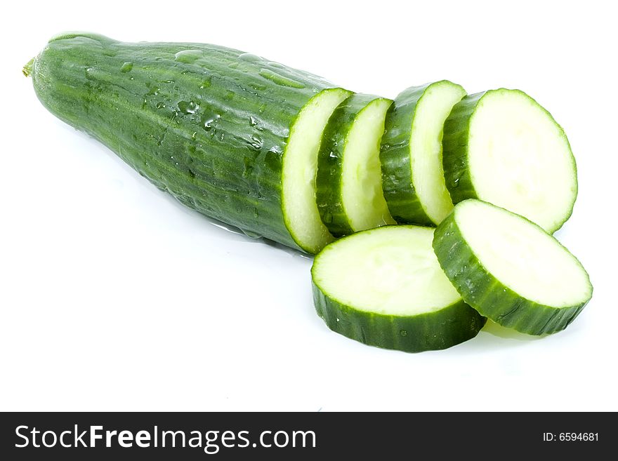 Sliced cucumber - healthy eating - vegetables - close up