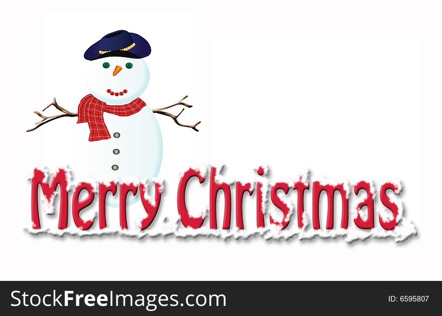 Merry Christmas With Snow Man