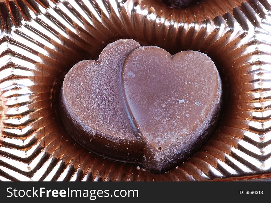 Close-up of heart-shape chocolate