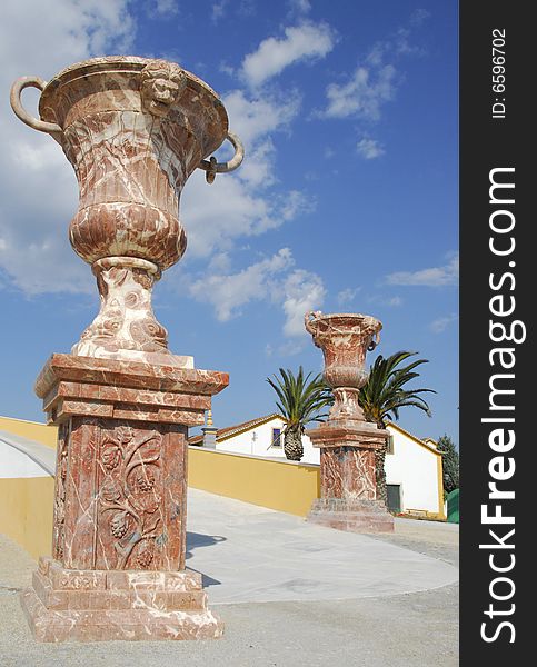 Decorative cup in Louridoa, Bombarral, Portugal. Decorative cup in Louridoa, Bombarral, Portugal