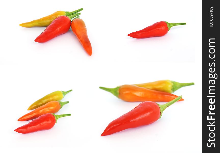 Red hot chilli on a white background