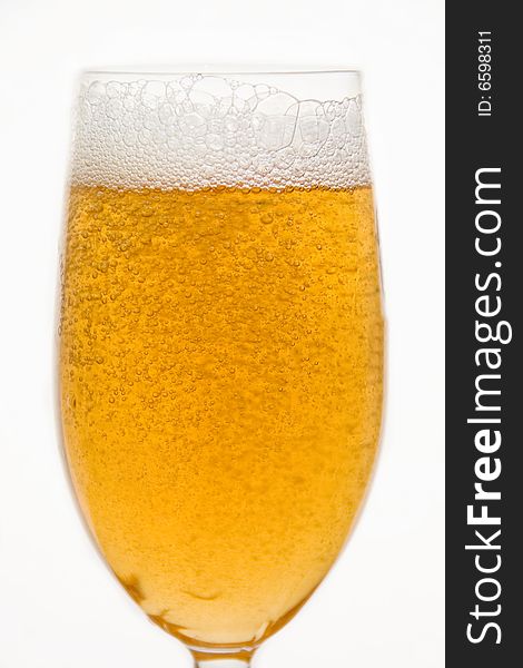 Glass of fine beer, isolated on white