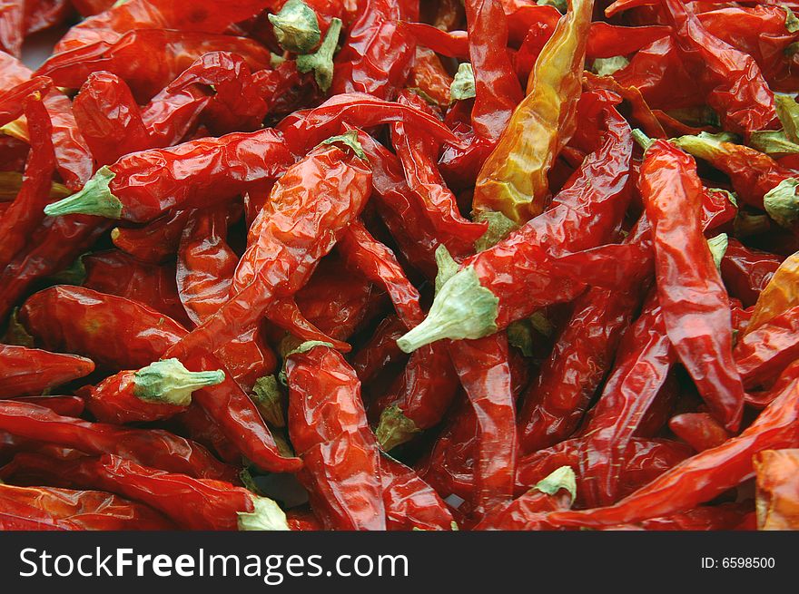 Red dry pepper texture or background