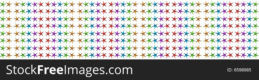 Line of multicolored starfishes background. Line of multicolored starfishes background