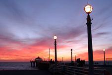 Pier & Lamp Post Stock Photo Pier & Lamp Post Stock Photo