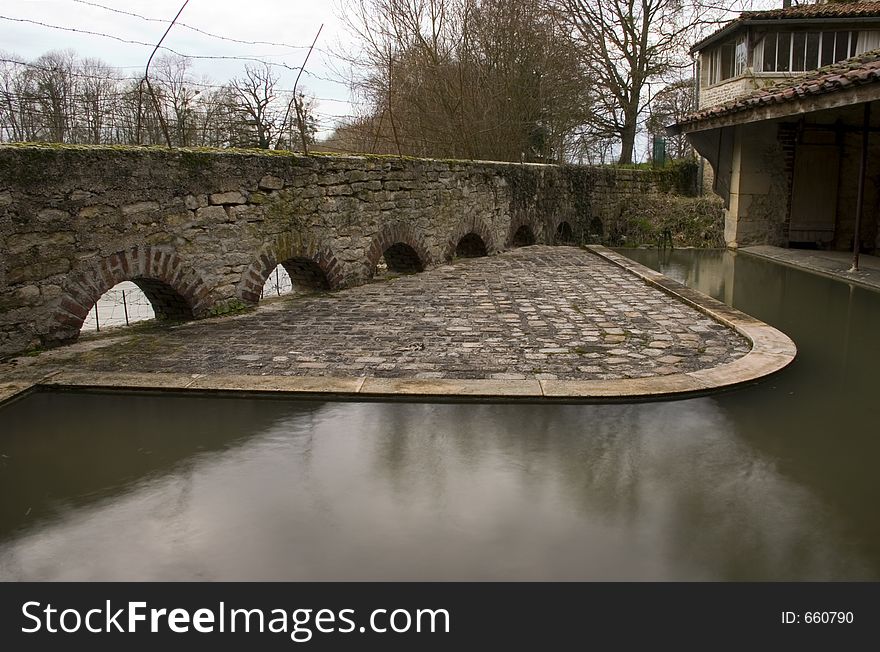 An ancient Roman Bath in the French countryside
