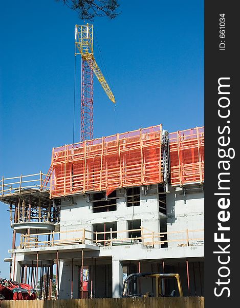 Construction of Highrise Building with Crane. Construction of Highrise Building with Crane