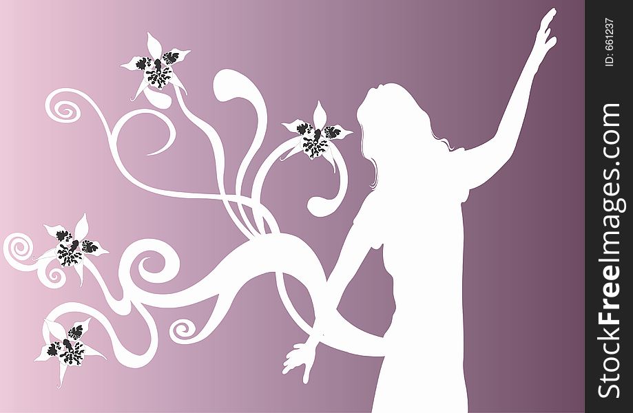 Illustration of a female silhouette. Illustration of a female silhouette