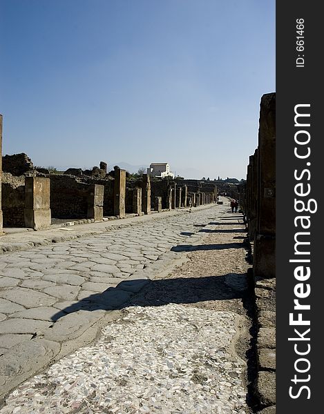 Roman antiquites in Pompei, remains of Vesuvio 79 b.C eruption. Roman antiquites in Pompei, remains of Vesuvio 79 b.C eruption