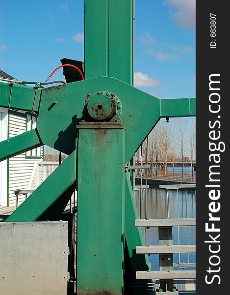 Detail of an articulated bridge in St Jean sur Richelieu, Canada. Nikon D50. Detail of an articulated bridge in St Jean sur Richelieu, Canada. Nikon D50.