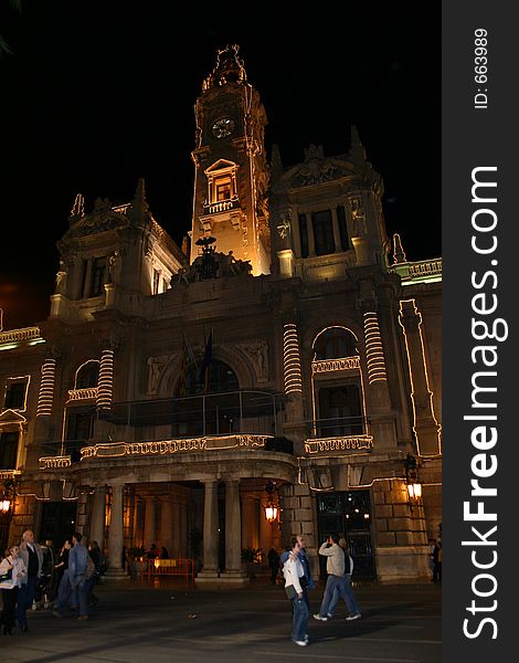 Campanario del ayuntamiento de Valencia. Bell tower of the Valencia City Hall