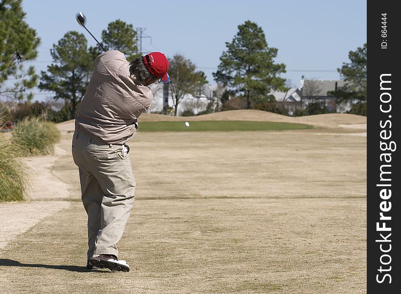 Golfer driving