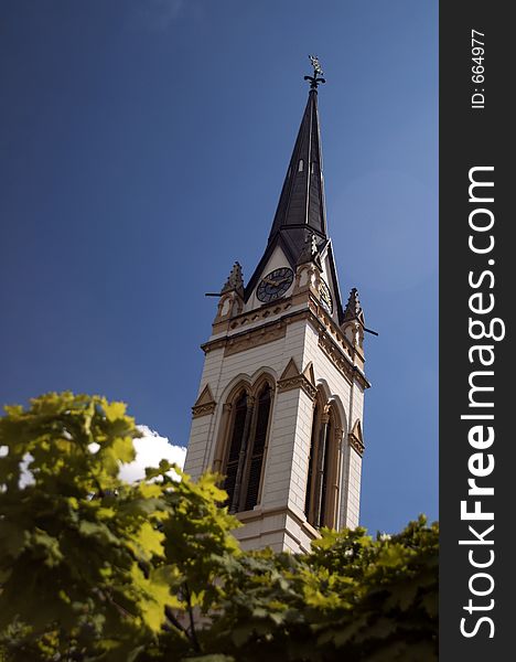 Church tower in Jablonec nad Nisou (Czech Republic)