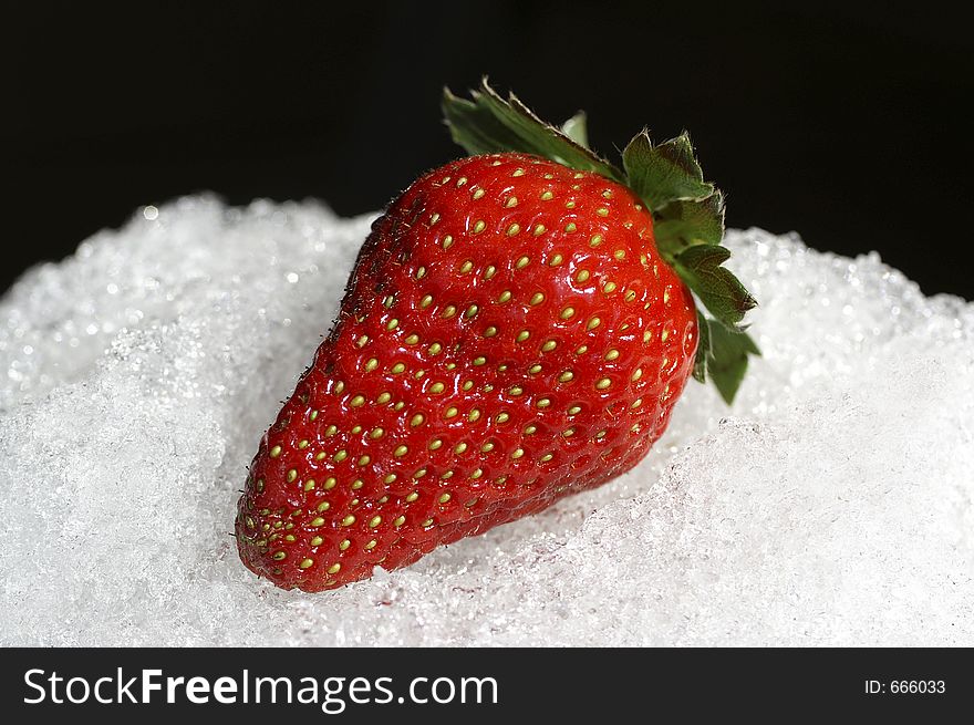 Strawberry on snow