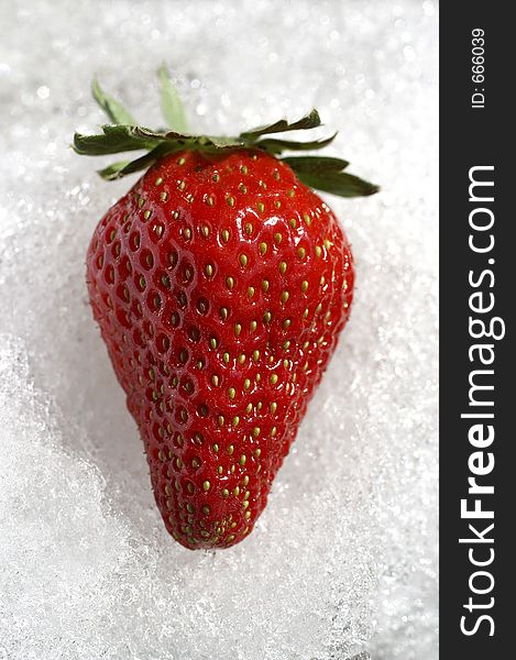 Strawberry on snow