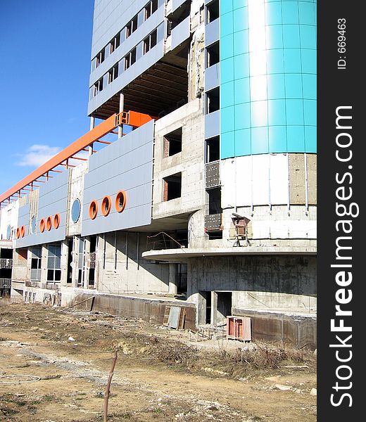 Deserted construction of aqua-park