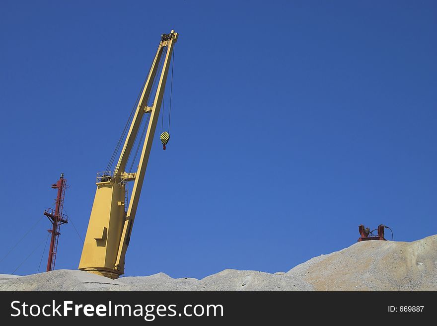 Yelow crane and blue sky