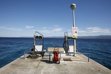 Petrol Fuelling Station On Seaside Royalty Free Stock Photo Petrol Fuelling Station On Seaside Royalty Free Stock Photo