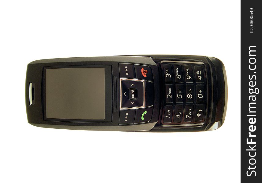 Black mobile phone with clean display