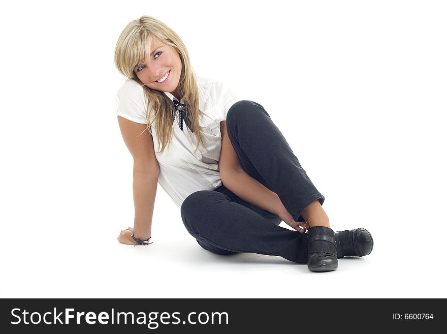 Blonde girl posing